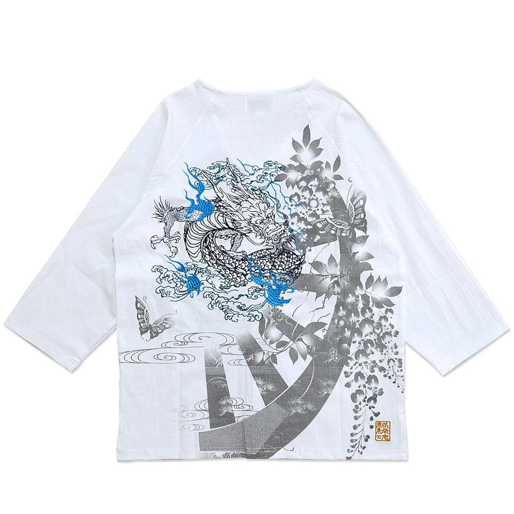 japanese label 絡繰魂 総刺繍 ３つ釦 和柄 半袖ポロシャツ japanese label 絡繰魂 総刺繍 3つ釦 和柄 半袖ポロシャツ 絡繰